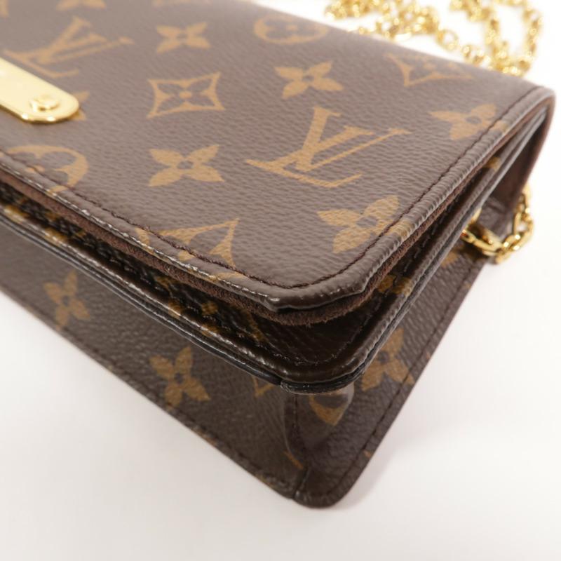 LOUIS VUITTON Monogram Wallet On Chain Lily鏈帶肩背袋-9
