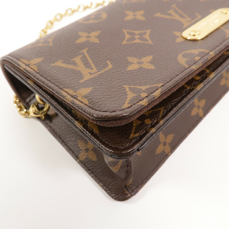 LOUIS VUITTON Monogram Wallet On Chain Lily鏈帶肩背袋-10