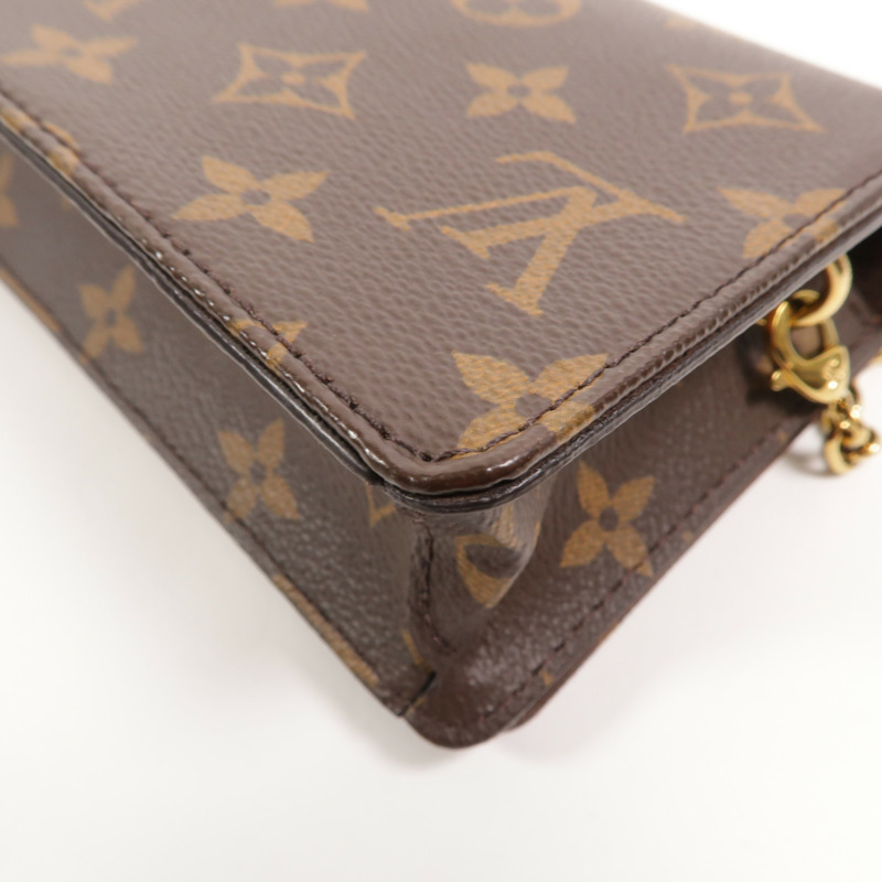 LOUIS VUITTON Monogram Wallet On Chain Lily鏈帶肩背袋-11