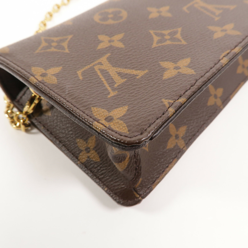LOUIS VUITTON Monogram Wallet On Chain Lily鏈帶肩背袋-12