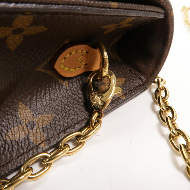 LOUIS VUITTON Monogram Wallet On Chain Lily鏈帶肩背袋-13