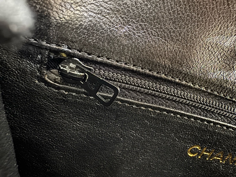 Chanel Vintage 89-91 Black Crocodile Octagon Flap Bag with Gold-tone Hardware-11