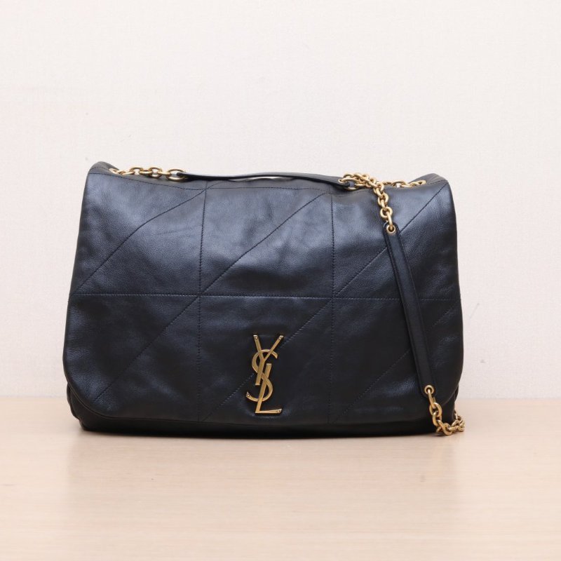 SAINT LAURENT JAMIE43Logo標識鏈條黑色羊皮金扣肩背包-1