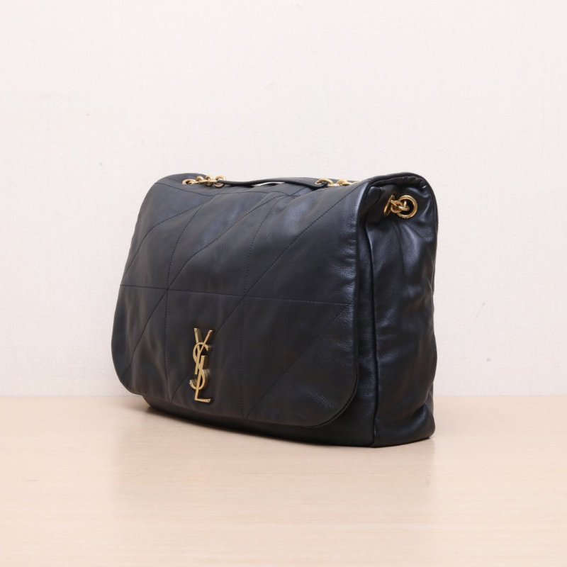 SAINT LAURENT JAMIE43Logo標識鏈條黑色羊皮金扣肩背包-4
