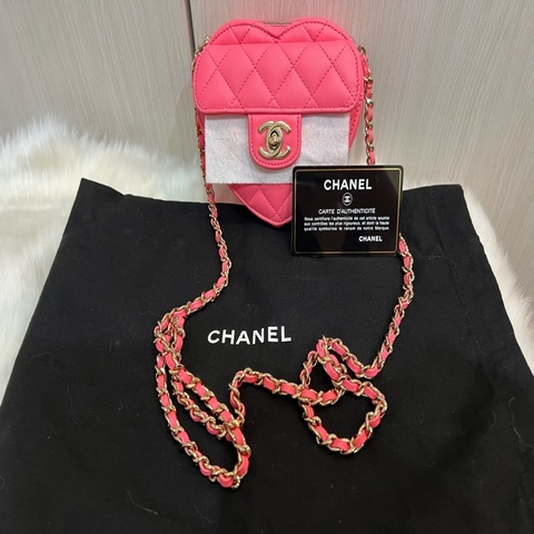 Chanel 粉色愛心包小號（全新收藏品）