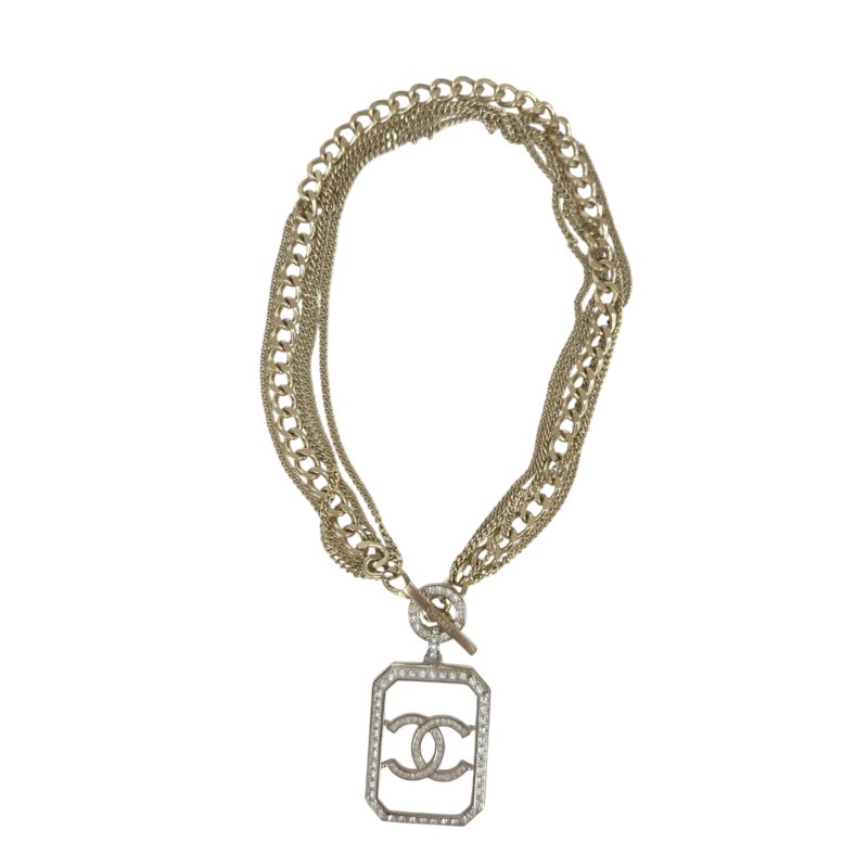 CHANEL CC 水鑽 頸鏈-0