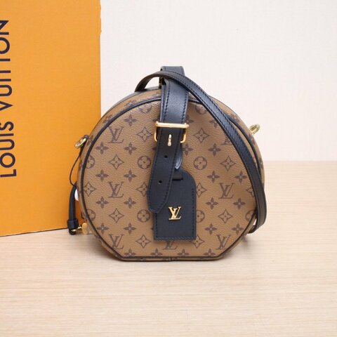 LOUIS VUITTON PETITEBOITECHAPEAU硬圓餅中號拼色2017肩背包
