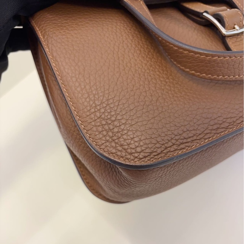 Hermes Halzan 25 栗子色拼餅乾色 全套有澳門票-5