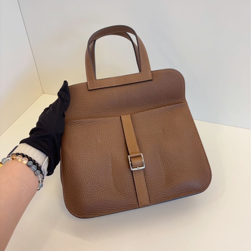 Hermes Halzan 25 栗子色拼餅乾色 全套有澳門票-10