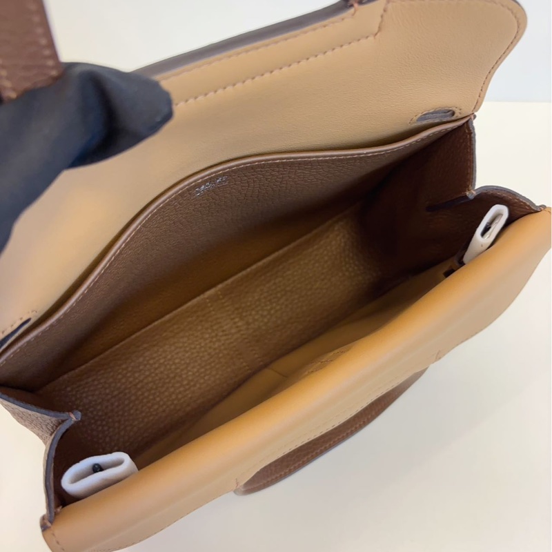 Hermes Halzan 25 栗子色拼餅乾色 全套有澳門票-13