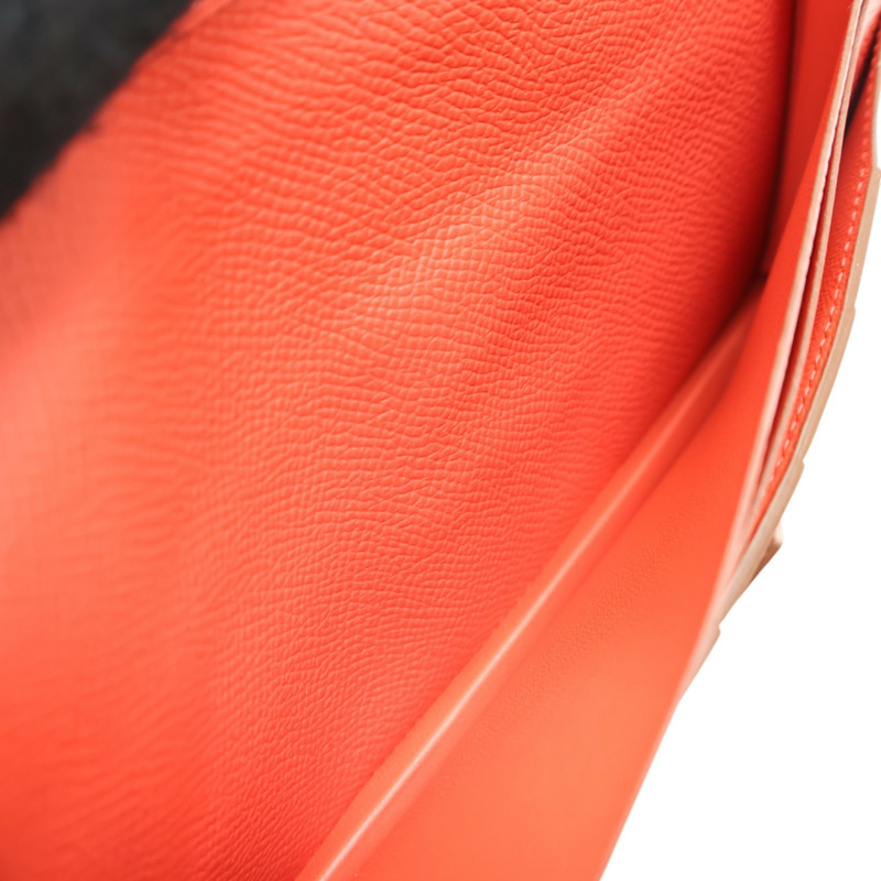 杜鵑紅 Epsom牛皮  Bearn Souffle Wellet 兩折長夾 口O刻 H039785CK【HERMES 愛馬仕】 H039785CK-3