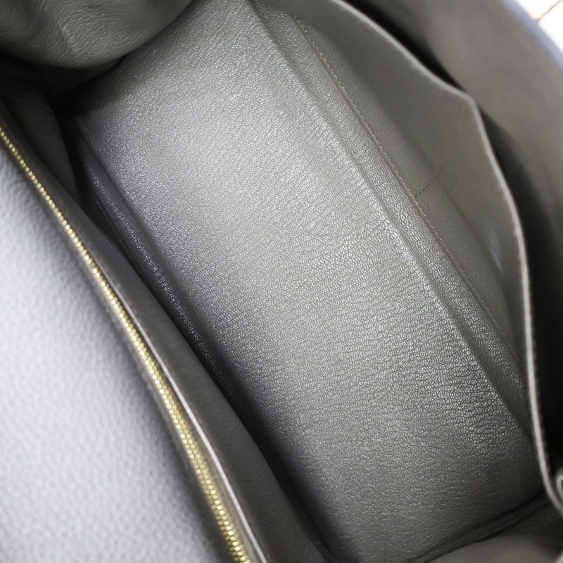 錫器灰 TOGO牛皮 手提包 C刻 金扣 缺背帶【HERMES 愛馬仕】-2