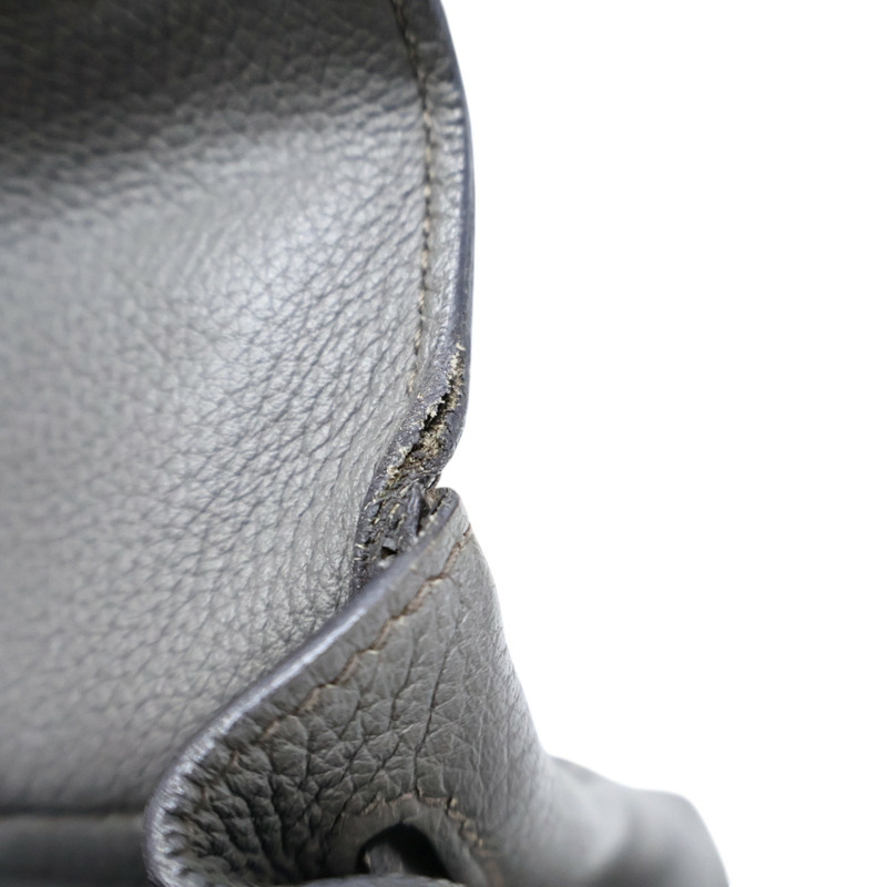 錫器灰 TOGO牛皮 手提包 C刻 金扣 缺背帶【HERMES 愛馬仕】-13