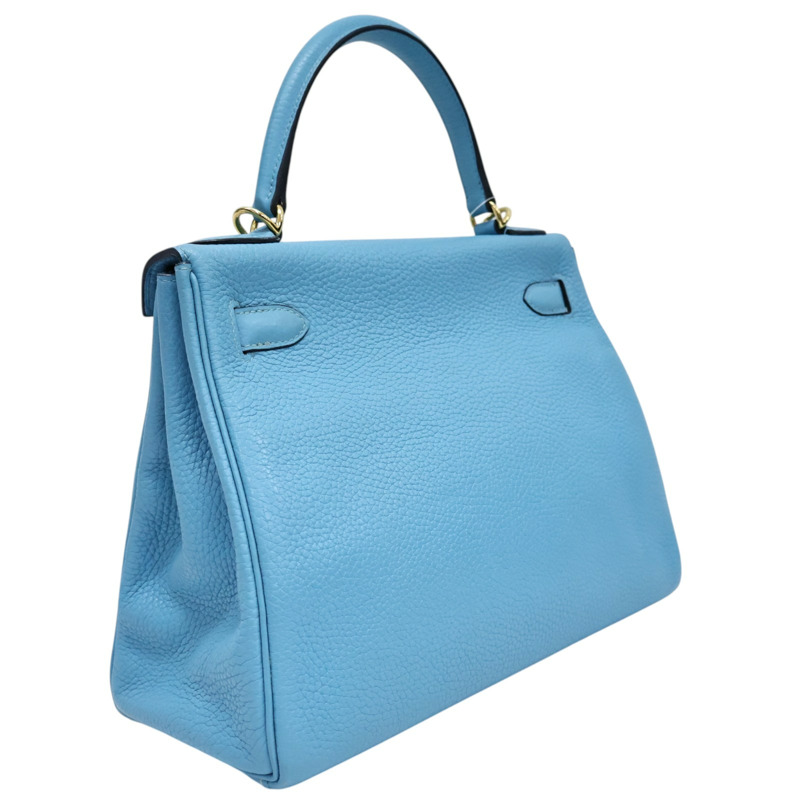 北方藍 Clemence牛皮 Kelly 28 凱莉包 兩用包 D刻 金扣 (無鑰匙/掛鎖)【HERMES 愛馬仕】-1
