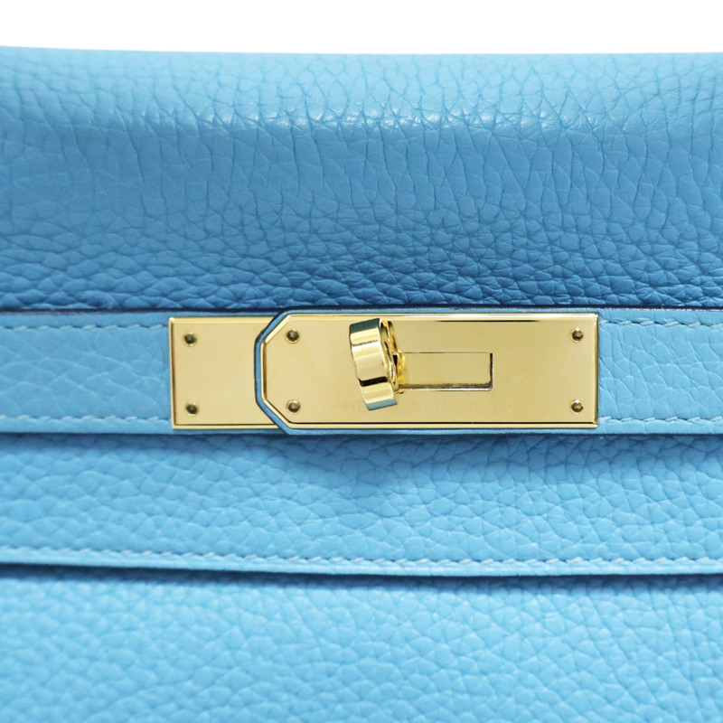 北方藍 Clemence牛皮 Kelly 28 凱莉包 兩用包 D刻 金扣 (無鑰匙/掛鎖)【HERMES 愛馬仕】-4