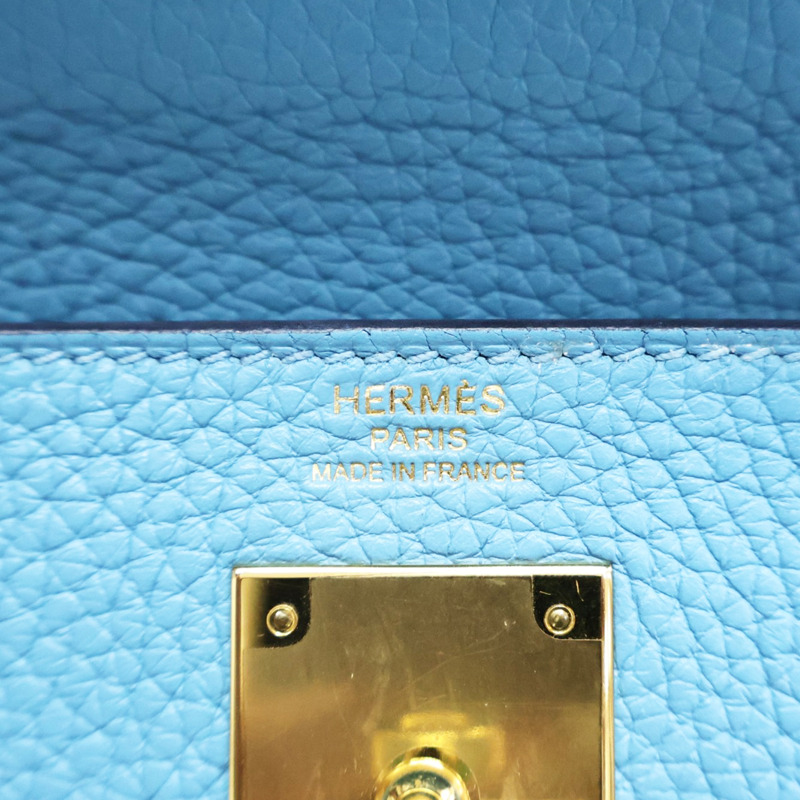 北方藍 Clemence牛皮 Kelly 28 凱莉包 兩用包 D刻 金扣 (無鑰匙/掛鎖)【HERMES 愛馬仕】-5