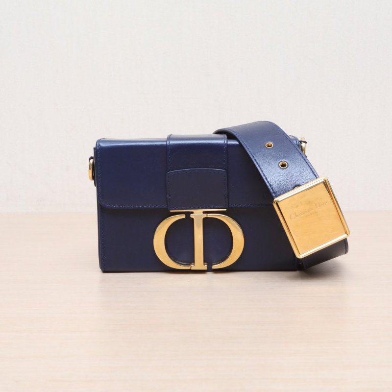 DIOR 30Montaigne蒙田Box藍色牛皮金扣2019肩背包-1