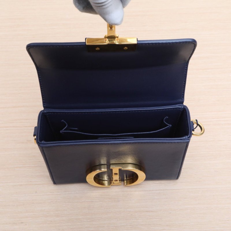 DIOR 30Montaigne蒙田Box藍色牛皮金扣2019肩背包-2