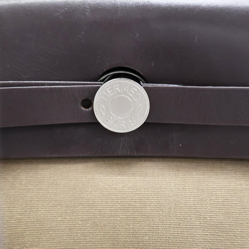 卡其色帆布 棕色牛皮 Herbag Zip 31 肩背包 D刻【HERMES 愛馬仕】 H079092CK-4