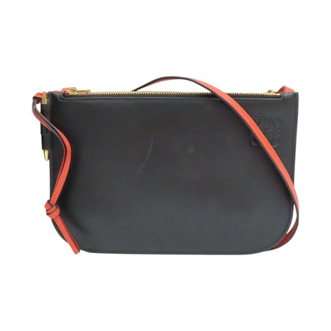 紅/黑色 牛皮 Gate Double Zip Pouch 肩背包 113.54.Z43【LOEWE 羅威】 113.54.Z43