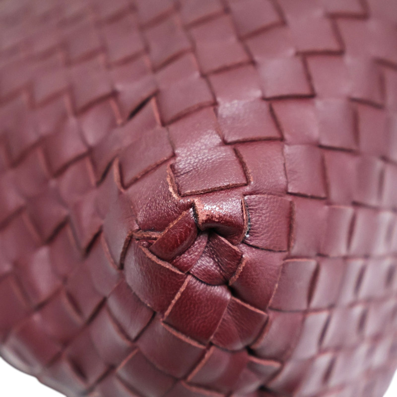 酒紅色 編織羊皮 三層 肩背包【BOTTEGA VENETA BV 寶緹嘉】 428052-8
