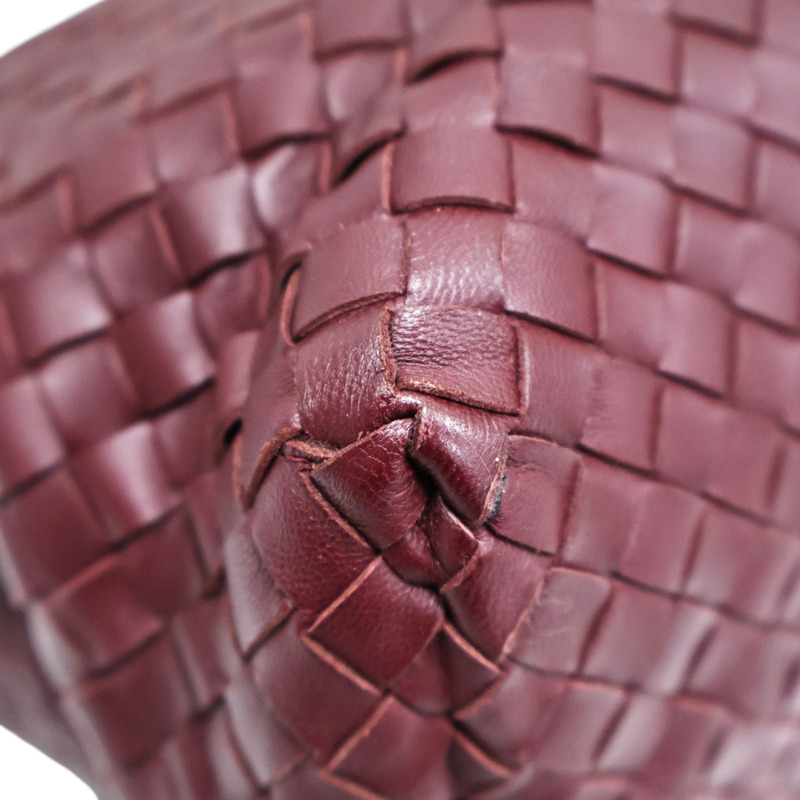 酒紅色 編織羊皮 三層 肩背包【BOTTEGA VENETA BV 寶緹嘉】 428052-10