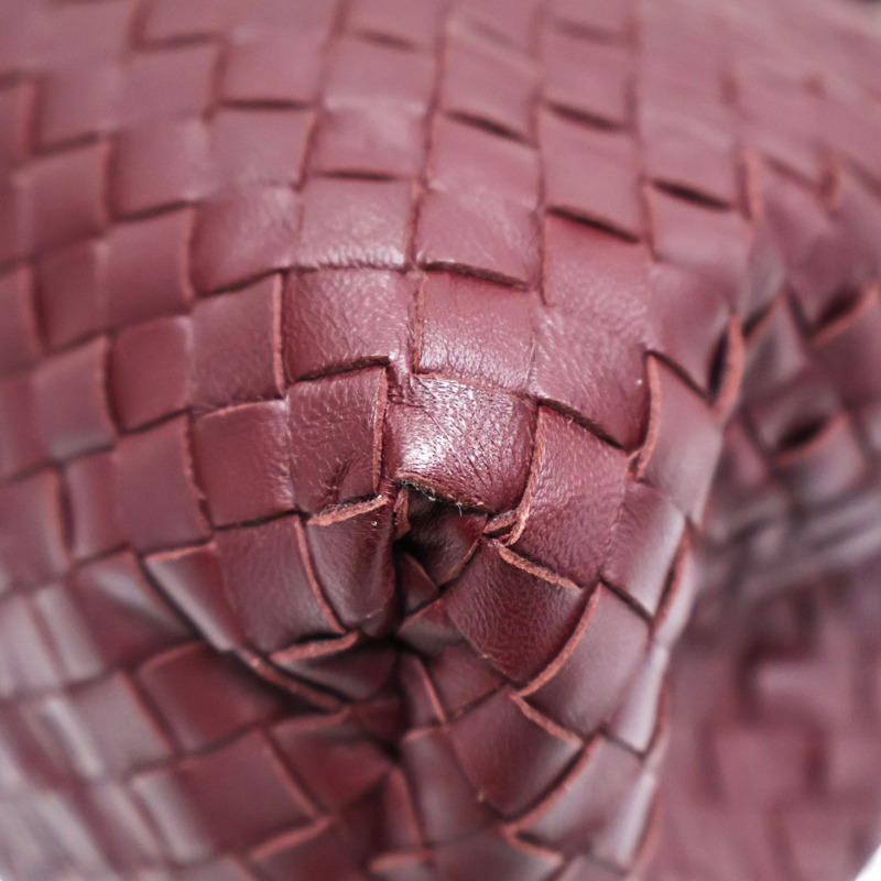 酒紅色 編織羊皮 三層 肩背包【BOTTEGA VENETA BV 寶緹嘉】 428052-11