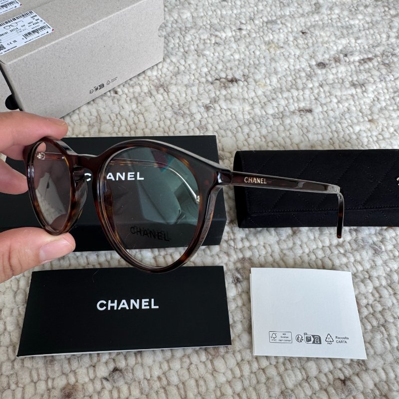 Chanel  CH3413C714 平光眼鏡玳瑁色 全新全配-3