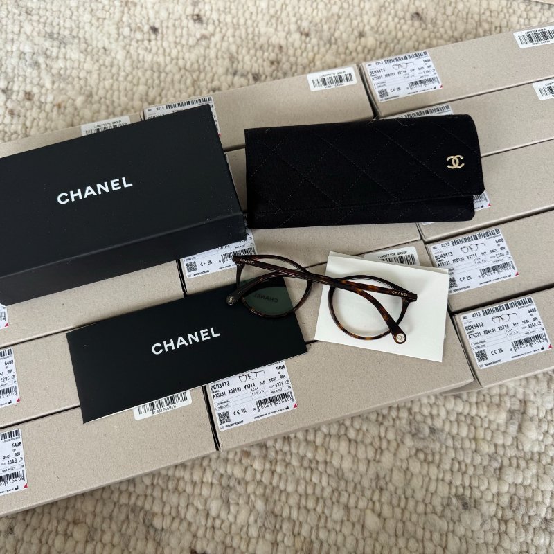Chanel  CH3413C714 平光眼鏡玳瑁色 全新全配-5