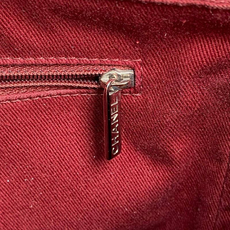 △ CHANEL 香奈兒 Pink Canvas Silver Tone Metal Deauville No.15 Chain Shoulder Bag 粉紅色帆布銀色金屬No.15鎖鏈肩背包-267010683-15