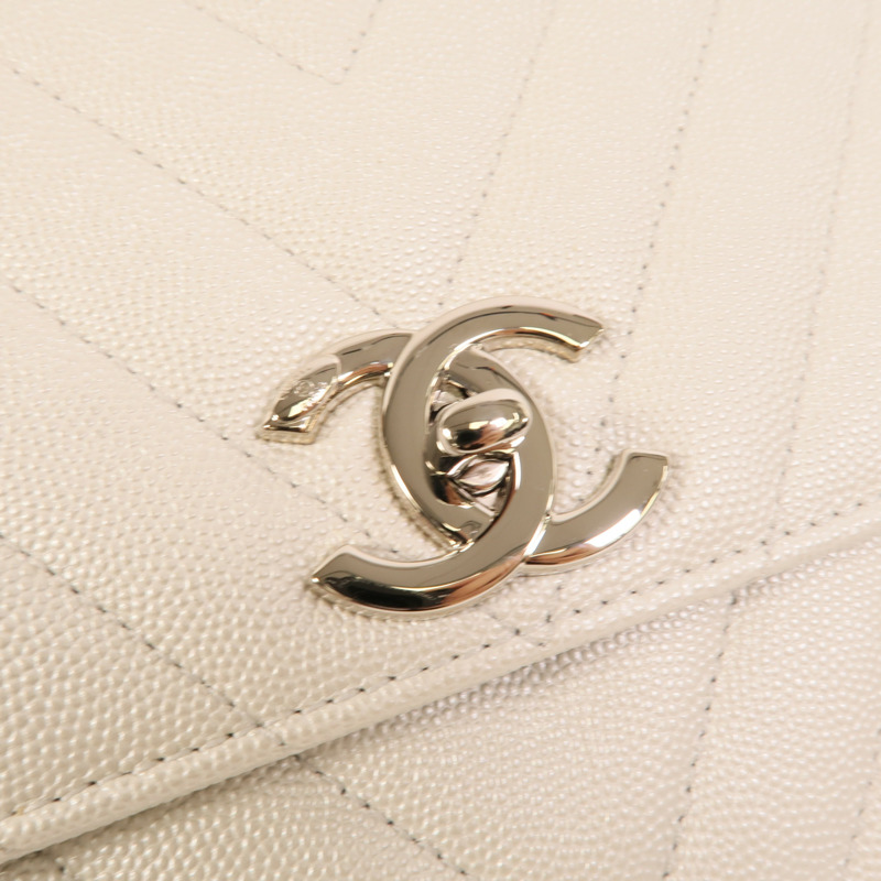 CHANEL 牛皮皮革Coco Handle Medium鏈帶手挽肩背兩用袋-7