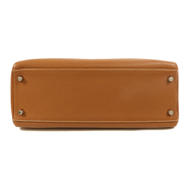 HERMES Clemence皮革Kelly 32手挽肩背兩用袋Gold-3