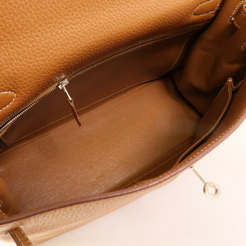 HERMES Clemence皮革Kelly 32手挽肩背兩用袋Gold-4