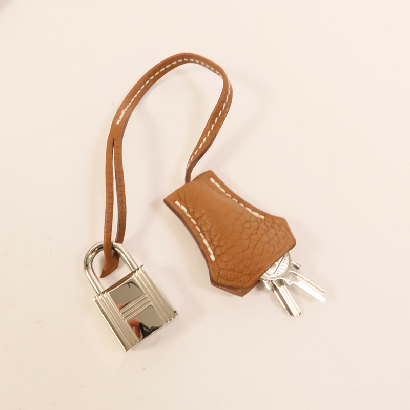HERMES Clemence皮革Kelly 32手挽肩背兩用袋Gold-10