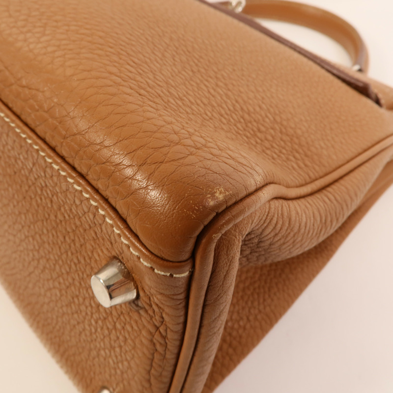 HERMES Clemence皮革Kelly 32手挽肩背兩用袋Gold-15