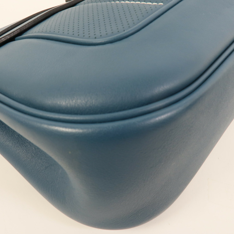 HERMES Swift皮革Berline 28銀扣肩背袋Bleu Colvert-11