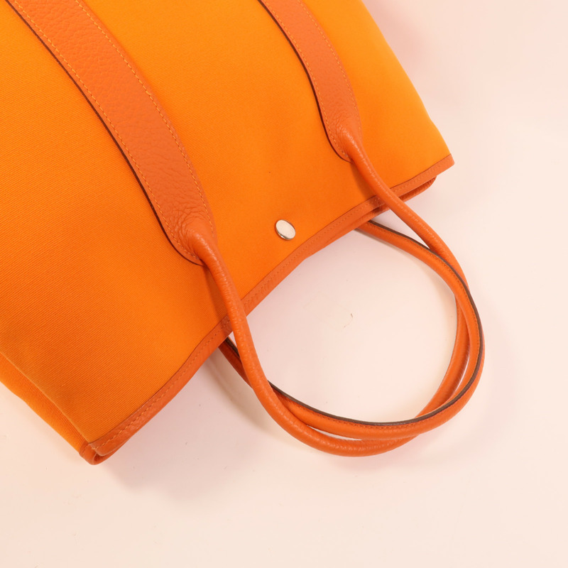 HERMES Toile Garden Party PM手挽袋Feu-4