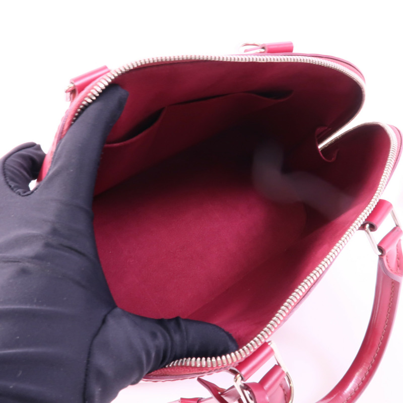 LOUIS VUITTON Epi Alma PM銀扣手挽袋-4