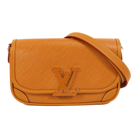 LOUIS VUITTON Epi Buci銀扣肩背袋棕色