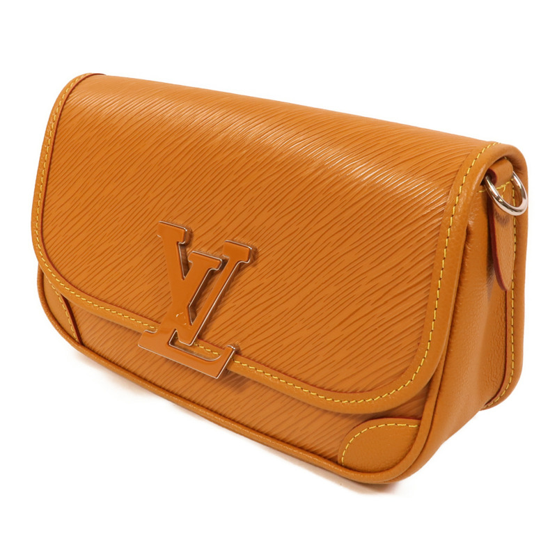 LOUIS VUITTON Epi Buci銀扣肩背袋棕色-2