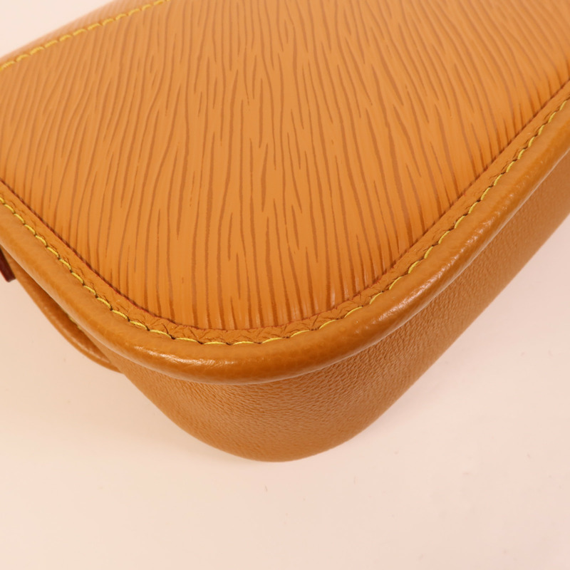 LOUIS VUITTON Epi Buci銀扣肩背袋棕色-11