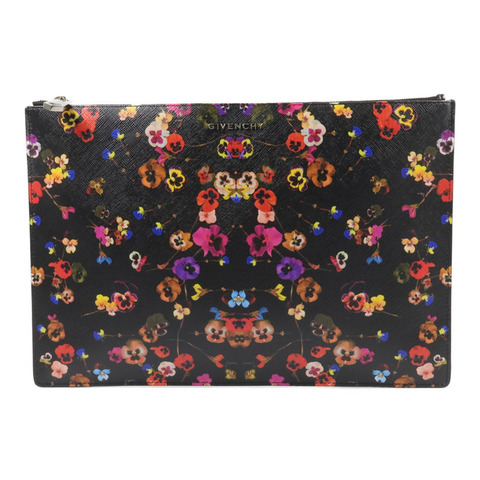 GIVENCHY 塗層帆布Night Pansy Pouch手拿包