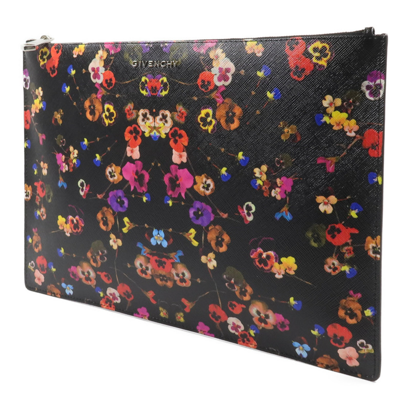 GIVENCHY 塗層帆布Night Pansy Pouch手拿包-1