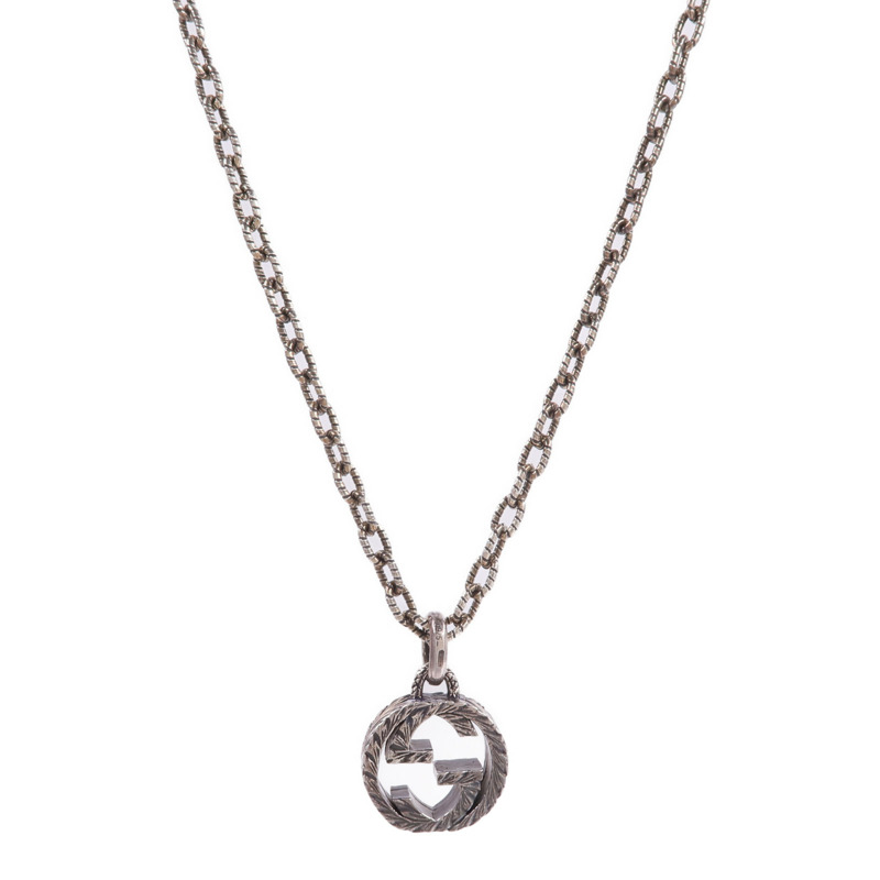 GUCCI 925純銀Interlocking Pendant項鍊-1