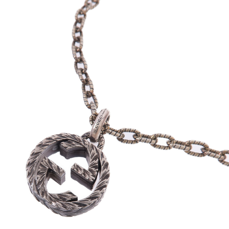 GUCCI 925純銀Interlocking Pendant項鍊-2