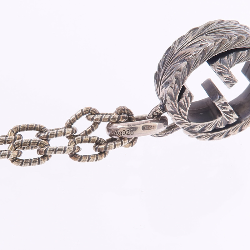 GUCCI 925純銀Interlocking Pendant項鍊-6