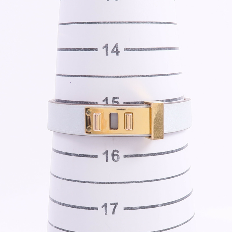 HERMES Swift皮革As De Coeur Bracelet手帶Bleu Brume-13