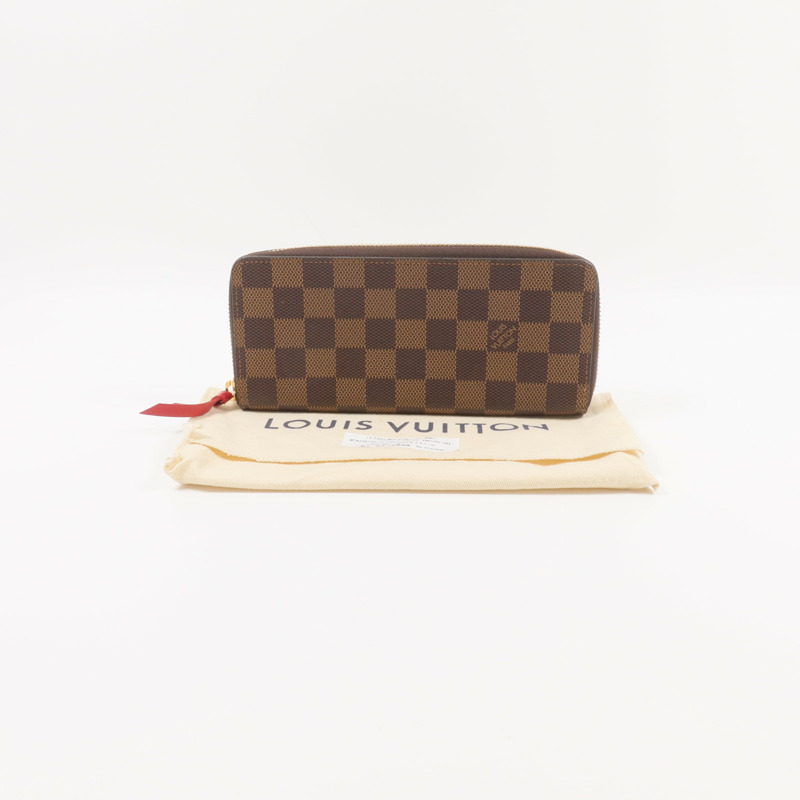 LOUIS VUITTON Damier Clemence Wallet金扣長錢包-11