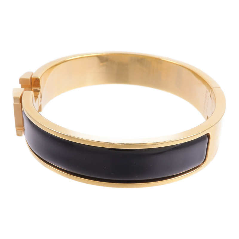 HERMES 金屬/琺瑯Clic H Bracelet手鐲Noir-1