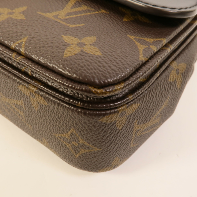 LOUIS VUITTON Monogram Marceau金扣肩背袋棕色-10